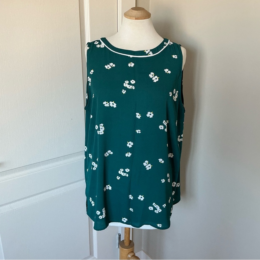LOFT - Floral Teal Sleeveless Tunic